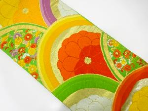 アンティーク　花青海波模様織出し袋帯（材料）